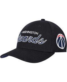 Мужская черная эластичная бейсболка Washington Wizards MVP Team Script 2.0 с застежкой на спине Mitchell &amp; Ness