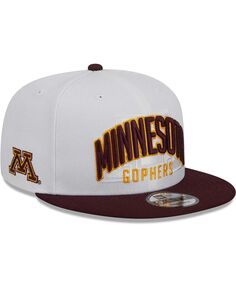 Мужская бело-бордовая двухцветная бейсболка Minnesota Golden Gophers Snapback 9FIFTY New Era