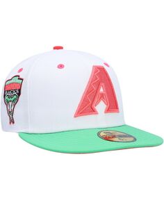 Мужская бело-зеленая приталенная шляпа Arizona Diamondbacks Inaugural Season Watermelon Lolli 59FIFTY New Era