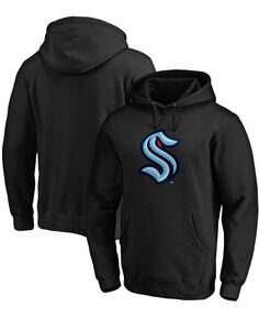 Мужской черный пуловер с капюшоном и логотипом Big and Tall Seattle Kraken Primary Fanatics
