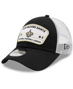 Мужская черно-белая кепка New Orleans Saints Loyalty Trucker 9Forty Snapback New Era