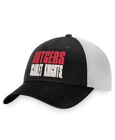 Мужская черно-белая кепка Rutgers Scarlet Knights Stockpile Trucker Snapback Top of the World