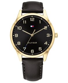 Мужские часы с темно-коричневым кожаным ремешком, 44 мм Tommy Hilfiger
