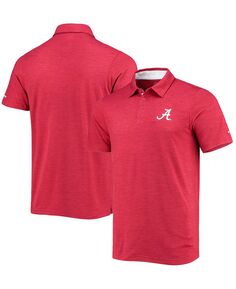 Мужская рубашка-поло омни-оттенка Crimson Alabama Crimson Tide Tech Trail Space Dye Columbia