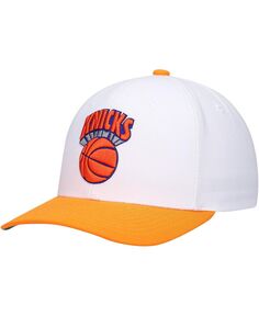 Мужская бело-оранжевая кепка New York Knicks Hardwood Classics Core 2-Tone 2.0 Pro Snapback Mitchell &amp; Ness