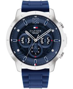 Мужские часы темно-синего цвета с силиконовым ремешком 50 мм Tommy Hilfiger