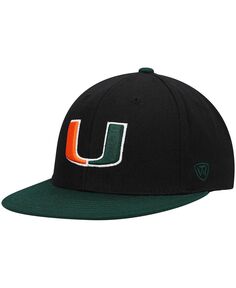 Мужская черно-зеленая двухцветная приталенная шляпа цвета команды Miami Hurricanes Team Top of the World