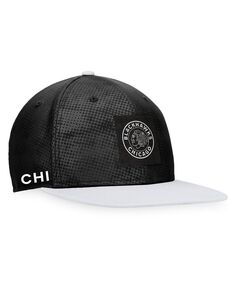 Мужская черно-белая фирменная бейсболка Chicago Blackhawks Authentic Pro с альтернативным логотипом Snapback Fanatics