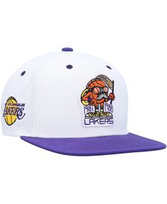 Мужская бело-фиолетовая двухцветная бейсболка Los Angeles Lakers Kurt Rambis Snapback Mitchell &amp; Ness