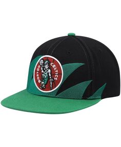 Мужская черно-зеленая кепка Boston Celtics Hardwood Classics Sharktooth Snapback Mitchell &amp; Ness