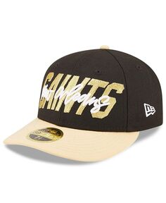 Мужская черно-золотая приталенная шляпа New Orleans Saints 2022 NFL Draft Low Profile 59FIFTY New Era