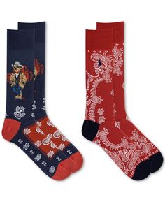 Мужские свободные носки Cowboy Bear, 2 пары Polo Ralph Lauren