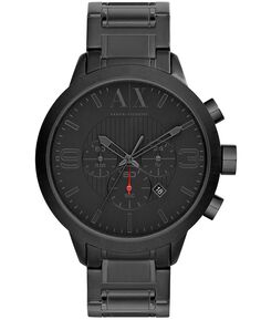 Мужские часы с хронографом, черные часы-браслет из нержавеющей стали, 49 мм Armani Exchange