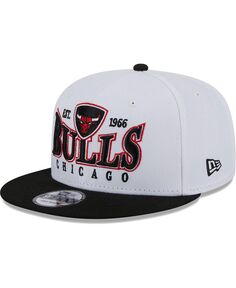 Мужская бело-черная кепка Chicago Bulls Crest Stack 9Fifty Snapback New Era