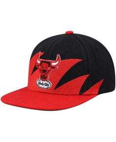 Мужская черно-красная кепка Chicago Bulls Hardwood Classics Sharktooth Snapback Mitchell &amp; Ness