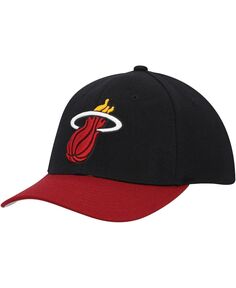 Мужская черно-красная кепка с эластичной спинкой Miami Heat MVP Team Two-Tone 2.0 Mitchell &amp; Ness