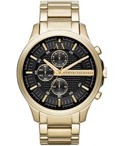 Мужские золотистые часы-браслет из нержавеющей стали 46 мм AX2137 Armani Exchange