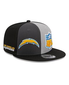 Мужская черно-серая кепка Los Angeles Chargers 2023 Sideline 9FIFTY Snapback New Era