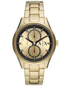 Мужские многофункциональные золотистые часы-браслет из нержавеющей стали, 42 мм Armani Exchange