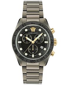 Мужские швейцарские часы-хронограф Greca Dome с браслетом из бронзы с ионным покрытием, 43 мм Versace