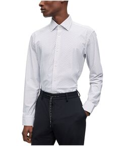 Мужская классическая рубашка стандартного кроя из эластичного джерси с принтом Hugo Boss
