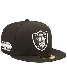 Мужская черная толстовка с капюшоном Las Vegas Raiders Super Bowl XVIII Pop 59FIFTY New Era