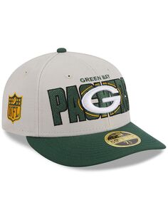 Мужская шляпа Stone, зеленый Green Bay Packers NFL Draft 2023 Low Profile 59FIFTY Облегающая шляпа New Era
