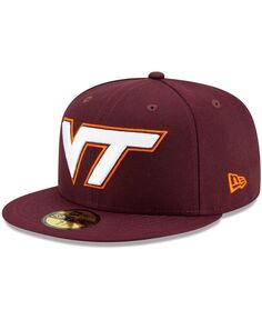 Мужская бордовая шляпа Virginia Tech Hokies Basic 59FIFTY Team Fitted Hat New Era