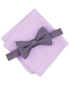 Мужской комплект с галстуком-бабочкой и нагрудным платком с мини-узором Wilmington Alfani