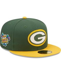 Мужская шляпа зеленого и золотого цвета Green Bay Packers Super Bowl XXXI Letterman 59FIFTY New Era
