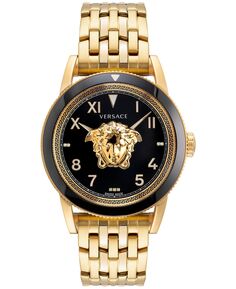 Мужские швейцарские часы V-Palazzo с позолоченным браслетом из нержавеющей стали с ионным покрытием, 43 мм Versace