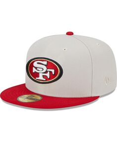 Мужская шляпа цвета хаки и алого цвета с нашивкой чемпионов Super Bowl San Francisco 49ers 59FIFTY. New Era