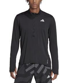Мужская рубашка с длинным рукавом и молнией до половины длины The Run adidas