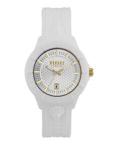 Мужские кварцевые часы Tokyo с 3 стрелками и датой, белые силиконовые часы, 43 мм Versus Versace