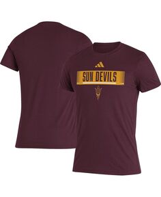 Мужская темно-бордовая футболка Tri-Blend Arizona State Sun Devils с надписью adidas