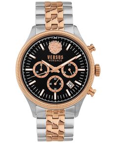 Мужские часы-хронограф Colonne с ионным покрытием из нержавеющей стали с браслетом, 44 мм Versus Versace