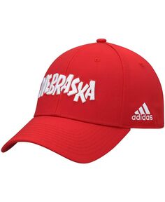 Мужская гибкая шляпа Scarlet Nebraska Huskers Team Flex adidas