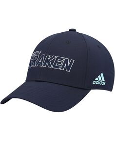 Мужская гибкая шляпа темно-синего цвета Seattle Kraken Team Bar adidas