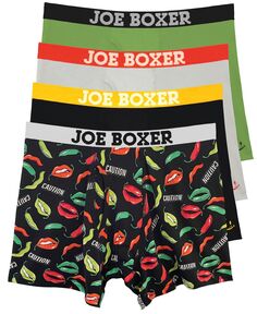 Мужские трусы-боксеры Caution Pepper Lips Performance, набор из 4 шт. Joe Boxer