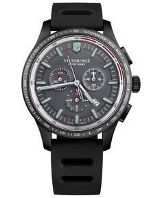 Мужские швейцарские часы с хронографом Alliance Sport, черный каучуковый ремешок, 44 мм Victorinox