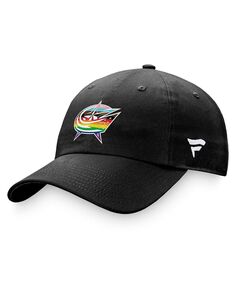 Мужские фирменные черные куртки Columbus Blue Jackets Team Logo Pride Регулируемая шляпа Fanatics