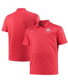 Мужская рубашка-поло с принтом Scarlet Ohio State Buckeyes Big and Tall Performance Nike