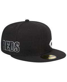 Мужской черный трикотаж Cincinnati Reds 59FIFTY приталенная шляпа New Era