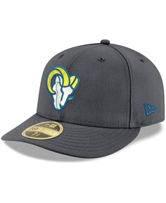 Мужская графитовая приталенная шляпа Los Angeles Rams Alternate Logo Storm II Low Profile 59FIFTY New Era