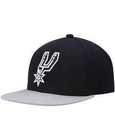 Мужская двухцветная бейсболка Snapback 2.0 черно-серебристого цвета San Antonio Spurs Team Mitchell &amp; Ness