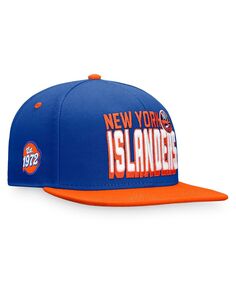 Мужская двухцветная бейсболка Snapback Royal, оранжевого цвета с логотипом New York Islanders Heritage Heritage Fanatics