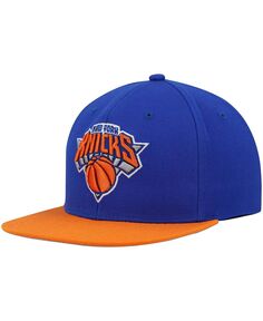 Мужская двухцветная бейсболка Snapback 2.0 синего и оранжевого цвета New York Knicks Team Mitchell &amp; Ness