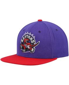 Мужская двухцветная бейсболка Snapback 2.0 фиолетового и красного цвета Toronto Raptors Hardwood Classics Team Mitchell &amp; Ness