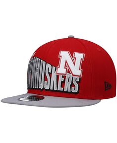 Мужская двухцветная кепка Snapback 9FIFTY в винтажном стиле Scarlet Nebraska Huskers New Era