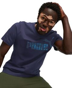 Мужская хлопковая футболка ESS с камуфляжным рисунком Puma